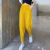 Miyake Pleated Ankle Length Harem Pants Free Size 40kg-65kg