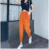 Miyake Pleated Ankle Length Harem Pants Free Size 40kg-65kg