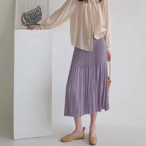 sg-11134201-7rbln-lllwu0o85r0m86.webp Miyake Pleated A Line Midi Skirt Free Size 40kg-65kg