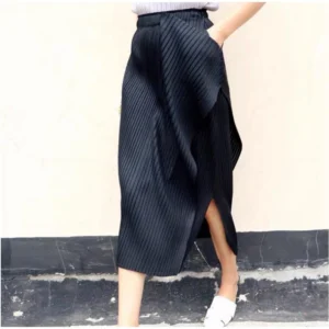 sg-11134201-7rbn0-lllnt0rbkf199a.webp Miyake Pleated Irregular Midi Skirt Free Size 40kg-65kg