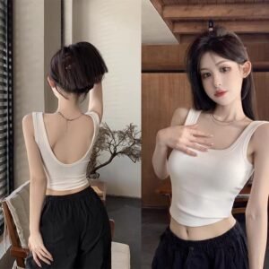 Women Padded Cotton Tank Top Free Size 40kg-55kg