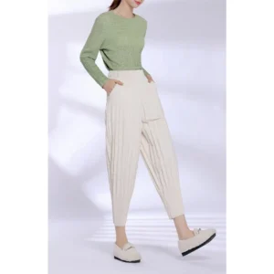 Thick Pleated Ankle Length Harem Pants Free Size 40kg-65kg
