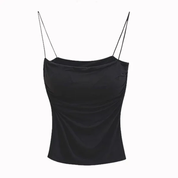 Backless Pleated Padded Camisole Free Size 40kg-55kg