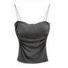 Backless Pleated Padded Camisole Free Size 40kg-55kg
