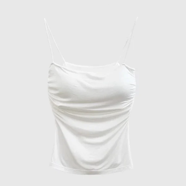 Backless Pleated Padded Camisole Free Size 40kg-55kg