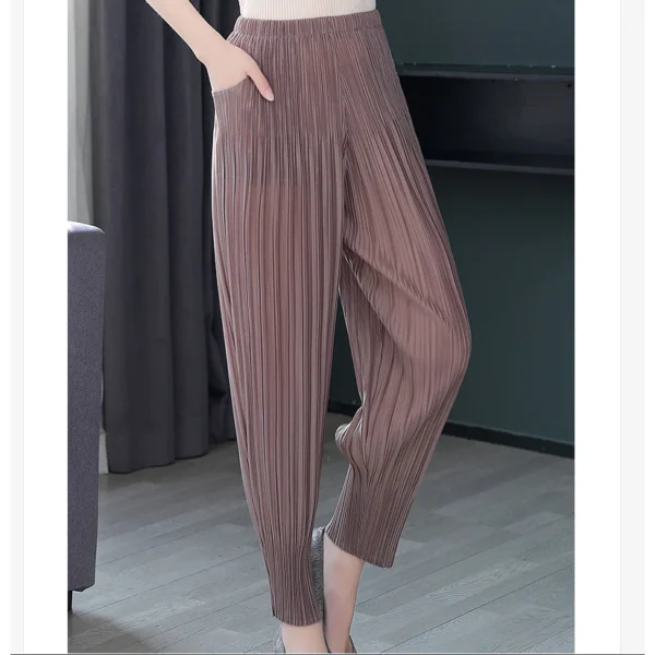 Pleated Wide Leg Mopping Pants Free Size 40kg-65kg