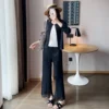 sg-11134201-8258d-mrc09b1rrb4047.webp Pleated Casual Two Piece Suit Set Free Size Top 40kg-65kg Bottom 40kg-65kg