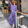 sg-11134201-825a1-mrc09a3ti7lu66.webp Pleated Casual Two Piece Suit Set Free Size Top 40kg-65kg Bottom 40kg-65kg