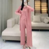 sg-11134201-825ao-mra314s099fk7f.webp Pleated Three Piece Suit Set Free Size Top 40kg-65kg Bottom 40kg-65kg