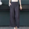 Pleated Wide Leg Mopping Pants Free Size 40kg-65kg
