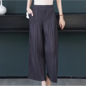 Pleated Wide Leg Mopping Pants Free Size 40kg-65kg