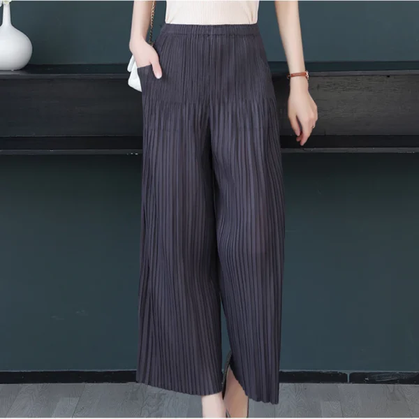 Pleated Wide Leg Mopping Pants Free Size 40kg-65kg
