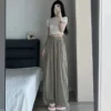 Women High Waist Wide Leg Pants M1354 Free Size 40kg-60kg