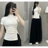 Women High Collar T Shirt M1568 Free Size 40kg-55kg