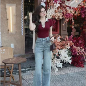 Women Polo Neck Babytee M55210 Free Size 40kg-55kg