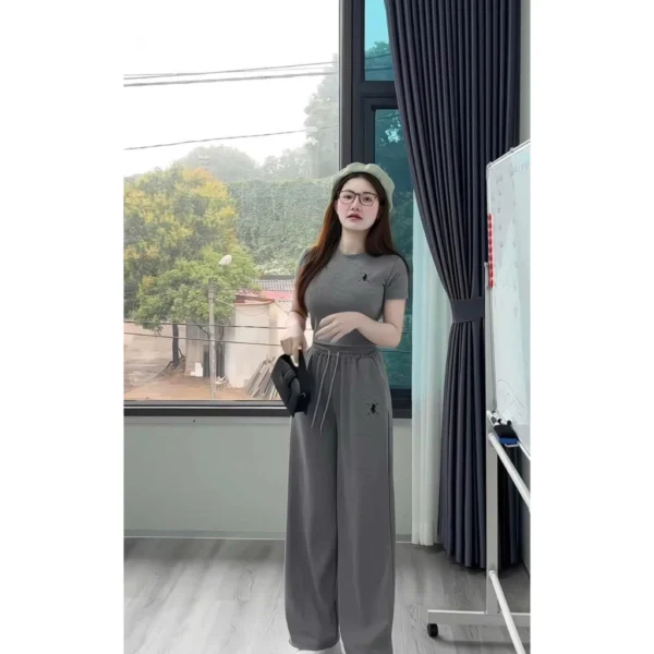Women T Shirt And Pants Set M5684 Free Size Top 40kg-55kg Bottom 40kg-60kg