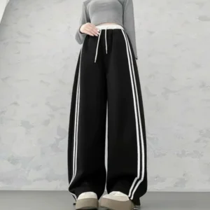 Women Striped Straight Pants MM21 Free Size 40kg-60kg